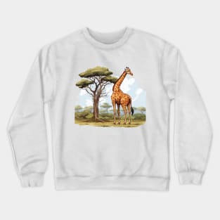 Watercolor Giraffe Crewneck Sweatshirt